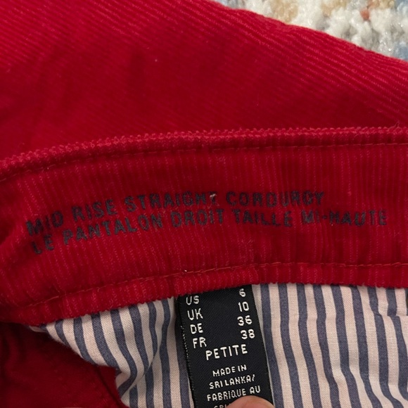 Lands End Mid Rise Straight Corduroy (Red) (6) - Picture 5 of 5